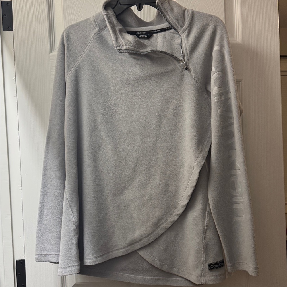 Calvin Klein Light Purple/Gray Sweater with Zipper Detail - Picture 4 of 9